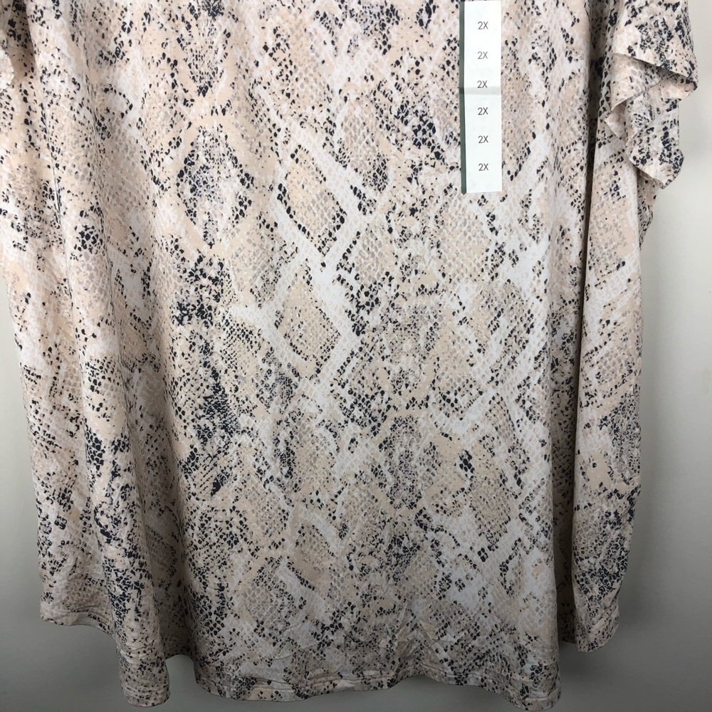 NWT Ava & Viv Snake Print Tee Top 2X - Picture 6 of 10